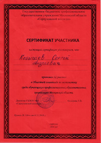 Сертификат Кобышев С. Математика